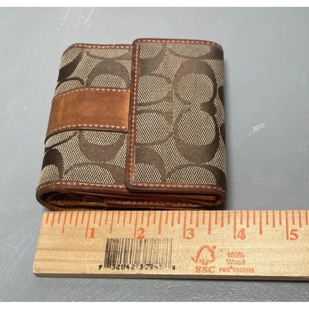 Vintage Coach‎ Canvas Leather Men's Signature Print Wallet